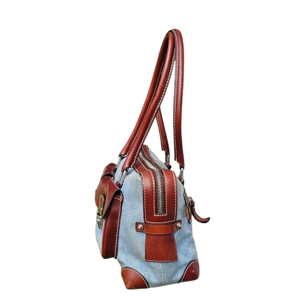 Dooney & Bourke Blue and Brown Shoulder Bag - Picture 7 of 11